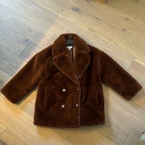 NWOT TOPSHOP Ally Faux Fur double breasted coat - UK M / US 8-10